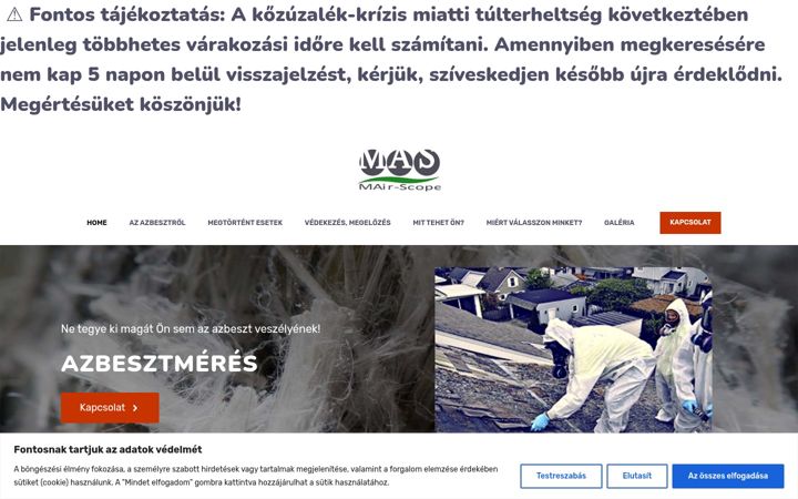 Screenshot of azbesztmeres.hu