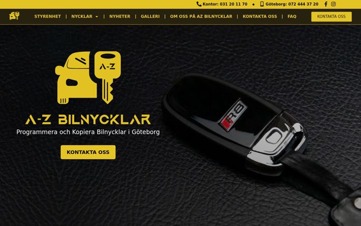 Screenshot of azbilnycklar.se