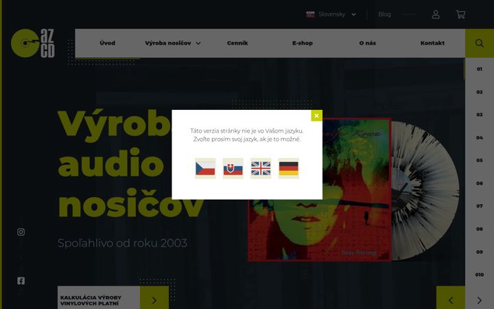 Screenshot of azcd.sk