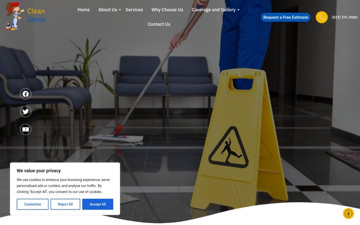 Screenshot of azcleangenie.com