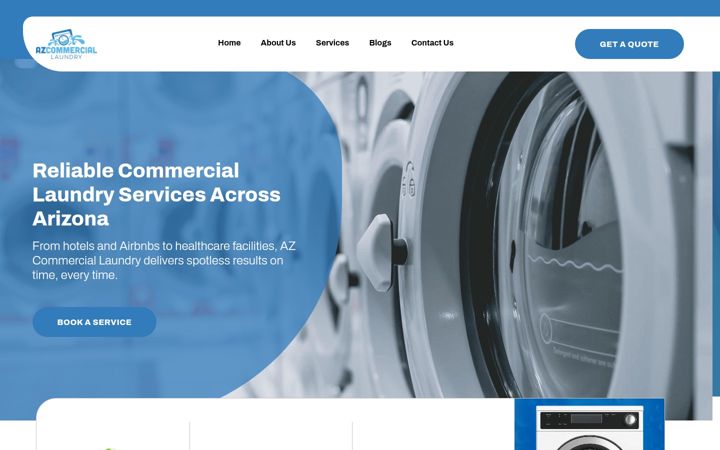 Screenshot of azcommerciallaundry.com