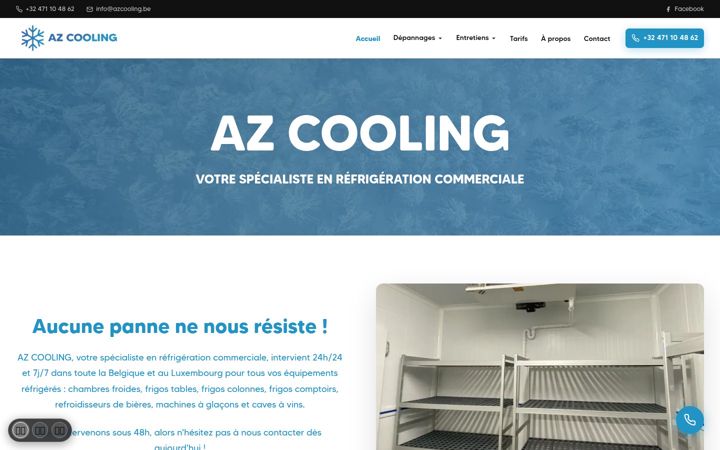 Screenshot of azcooling.be