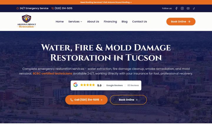 Screenshot of azdwaterdamage.com