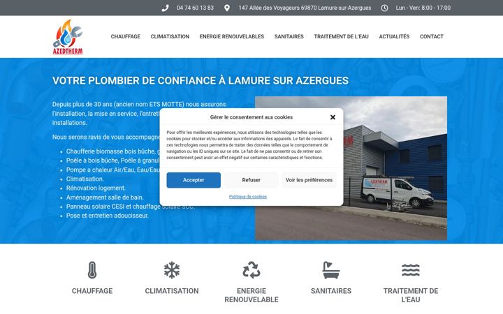 Screenshot of azedtherm.com