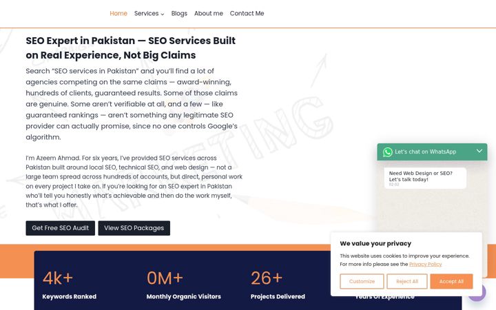 Screenshot of azeemahmad.com