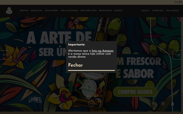 Screenshot of azeiteandorinha.com.br