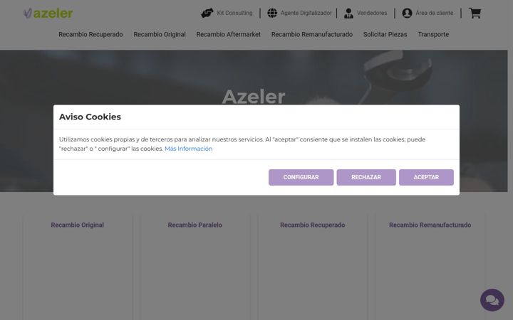 Screenshot of azelerecambios.com