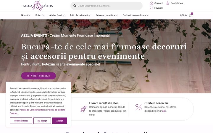 Screenshot of azeliaevents.ro