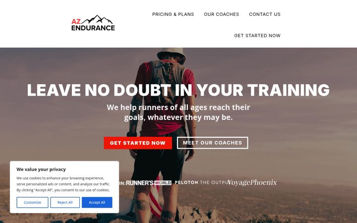 Screenshot of azendurance.com