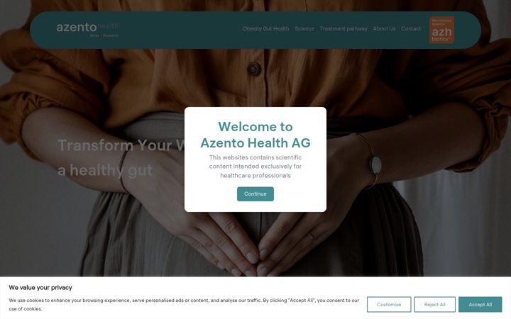Screenshot of azentohealth.com