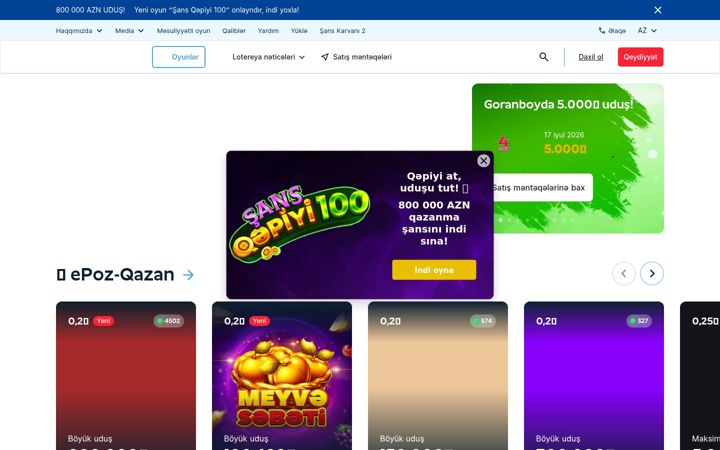 Screenshot of azerlotereya.com