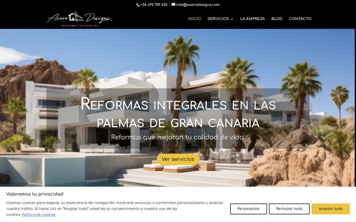 Screenshot of azerodesigns.com