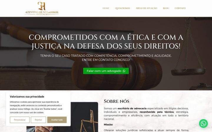 Screenshot of azevedodenegreiros.com.br