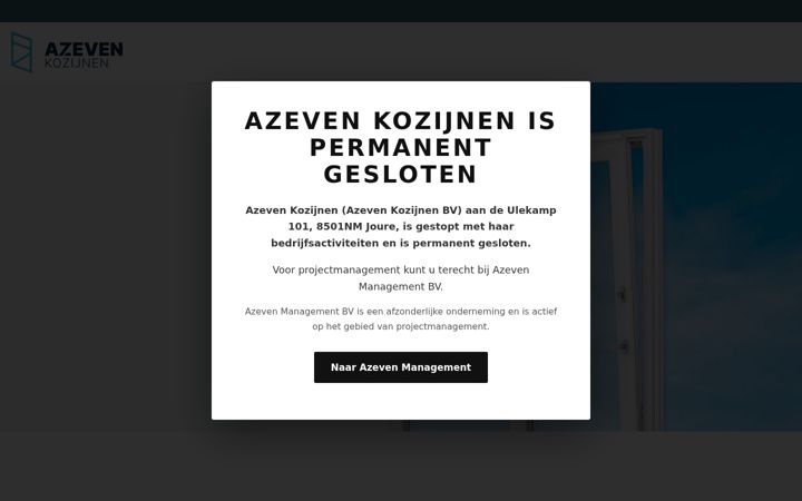 Екранна снимка на azevenkozijnen.nl