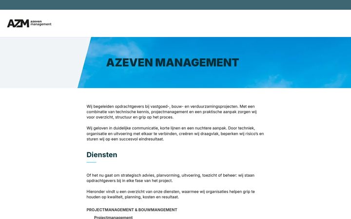Екранна снимка на azevenmanagement.nl