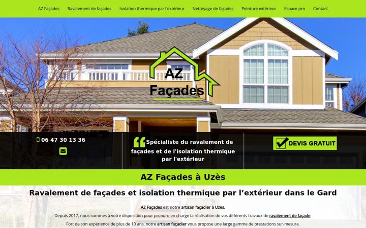 Screenshot of azfacades-30.fr