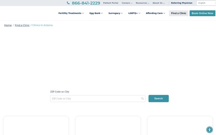 Screenshot of azfertility.com