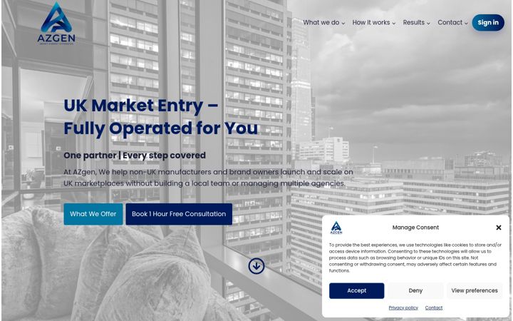 Screenshot of azgen.co.uk
