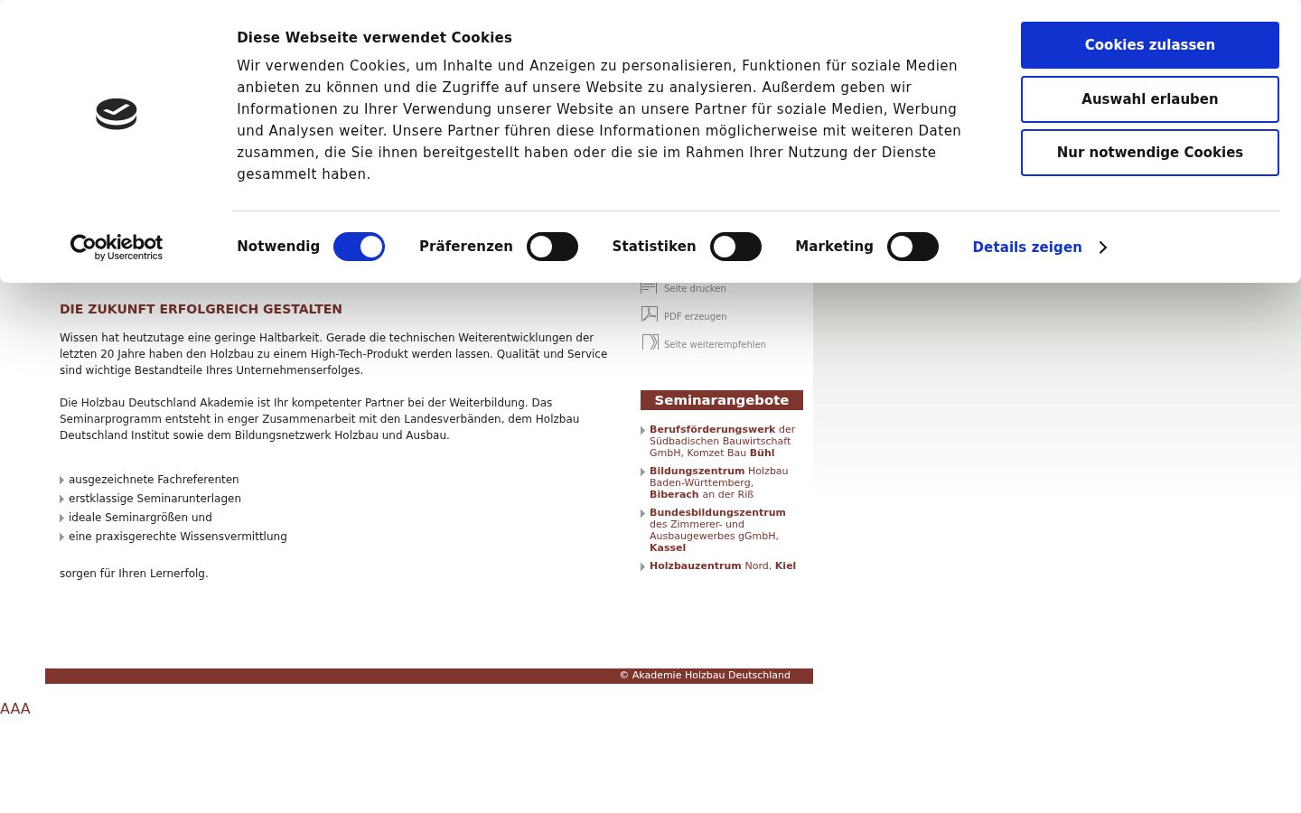 Screenshot des Einwilligungsbanners vor jeglicher Interaktion