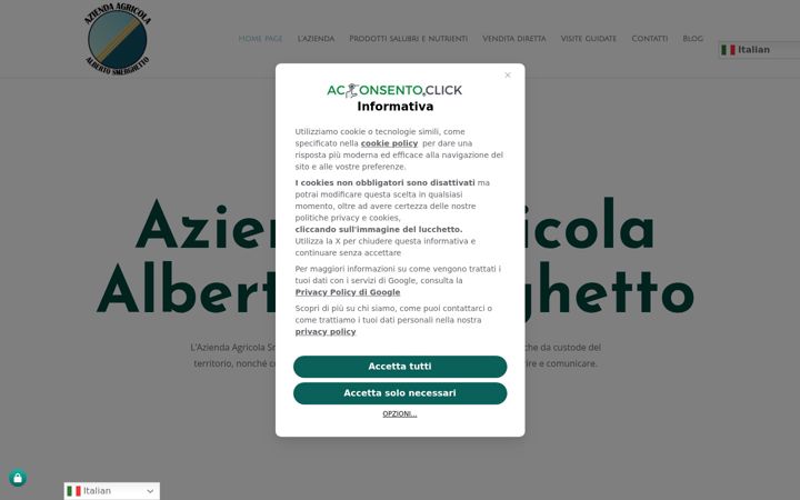 Screenshot of aziendaagricolaalbertosmerghetto.it