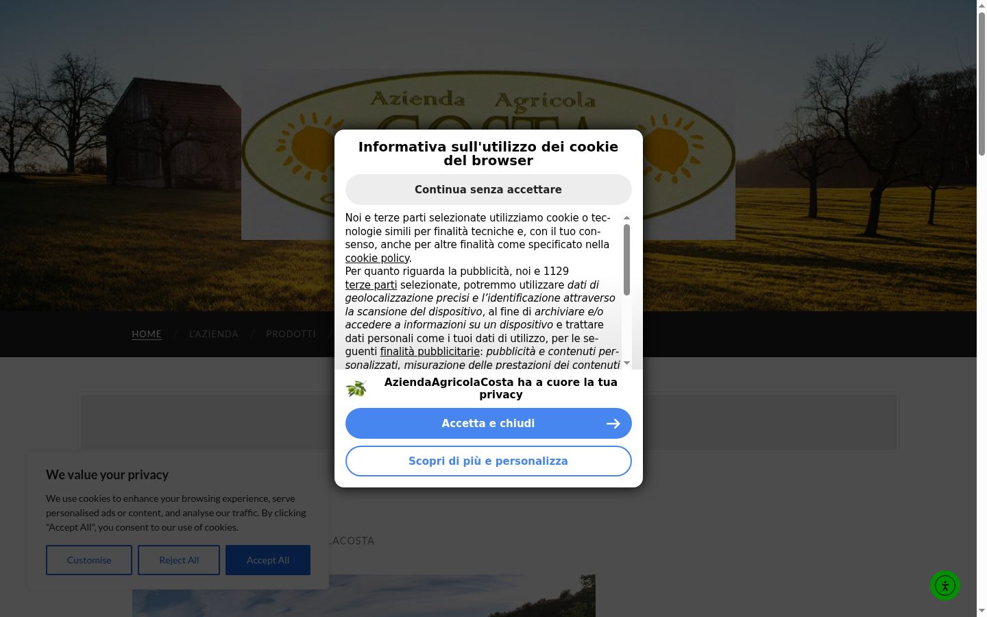 Captură de ecran a bannerului de consimțământ afișat înainte de orice interacțiune
