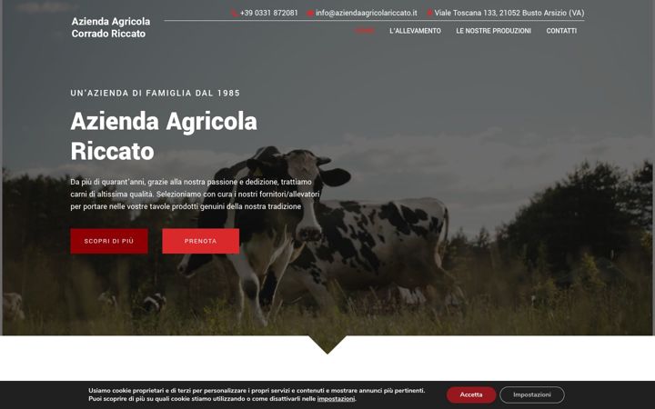 Screenshot of aziendaagricolariccato.it