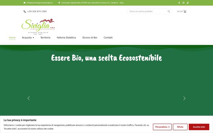 Screenshot of aziendagricolasiviglia.it