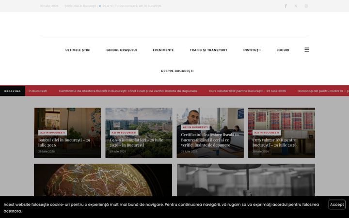 Captura de pantalla de aziinbucuresti.ro