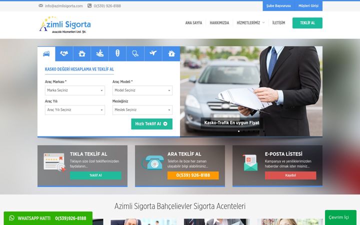 Screenshot of azimlisigorta.com