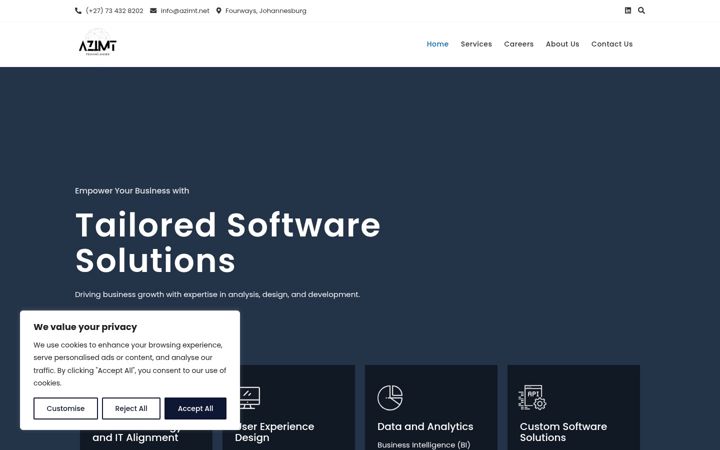 Screenshot of azimt.co.za