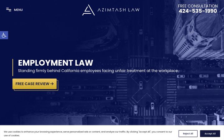 Screenshot of azimtashlaw.com