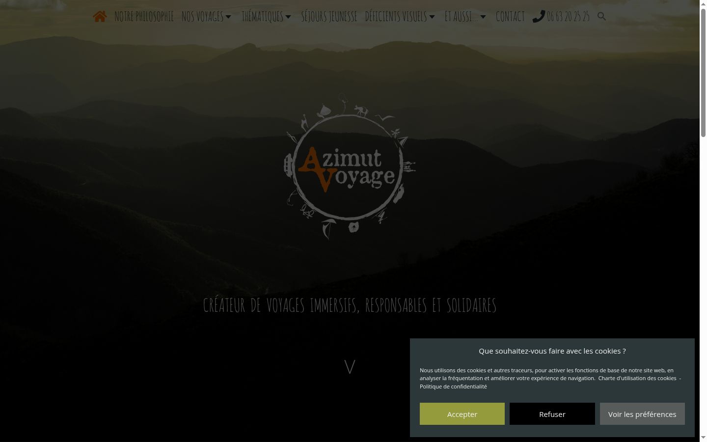 Screenshot of the consent banner shown before any interaction
