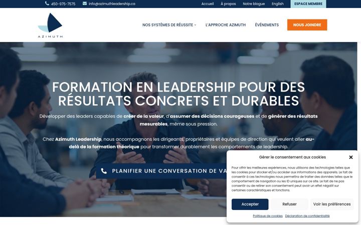 Screenshot of azimuthleadership.ca