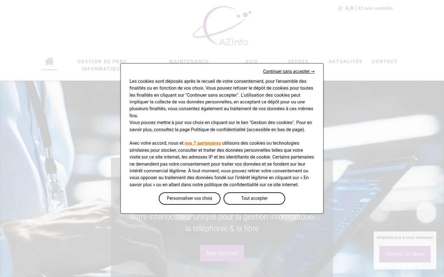 Screenshot tal-banner tal-kunsens muri qabel kwalunkwe interazzjoni
