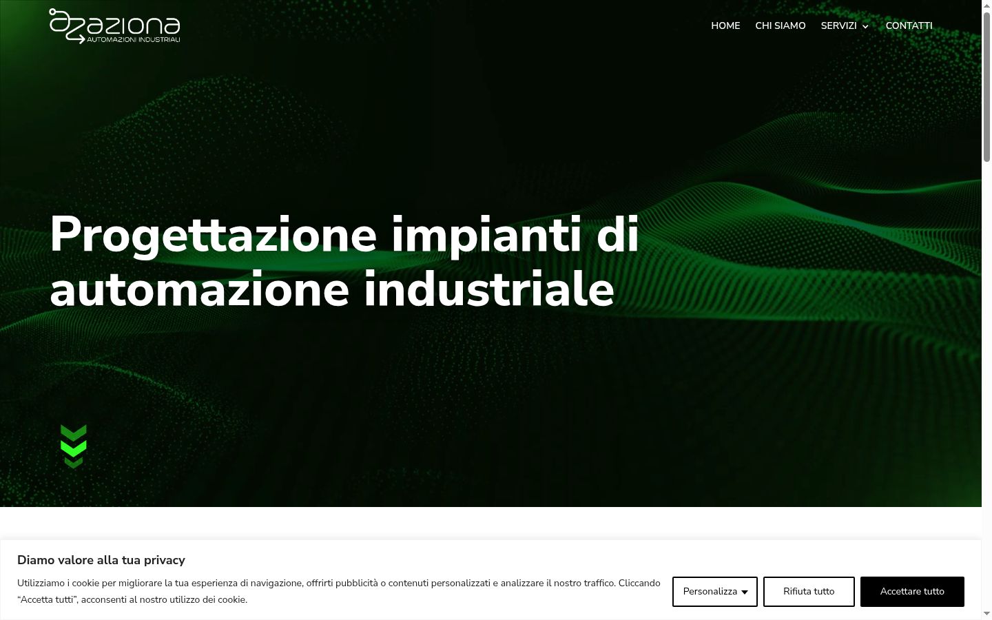 Screenshot del banner di consenso mostrato prima di qualsiasi interazione