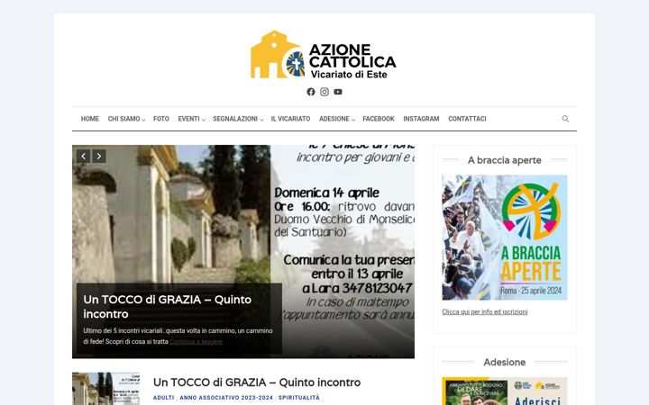 Captură de ecran a azionecattolicaeste.altervista.org
