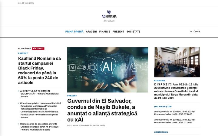 Screenshot of aziromania.ro