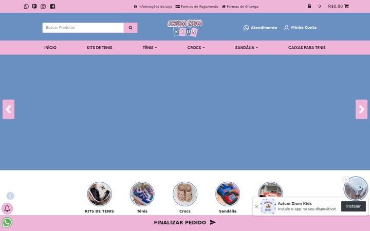 Екранна снимка на aziumziumkids.com.br