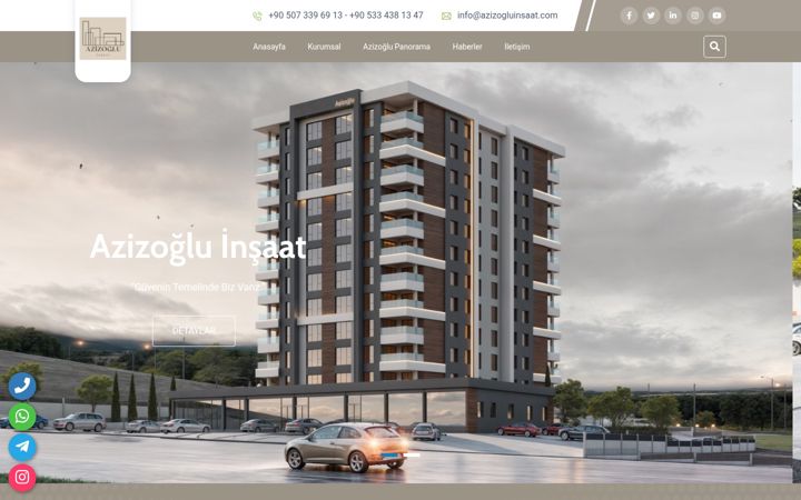 Screenshot of azizogluinsaat.com