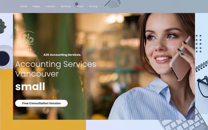 Screenshot of azkaccountingservices.ca