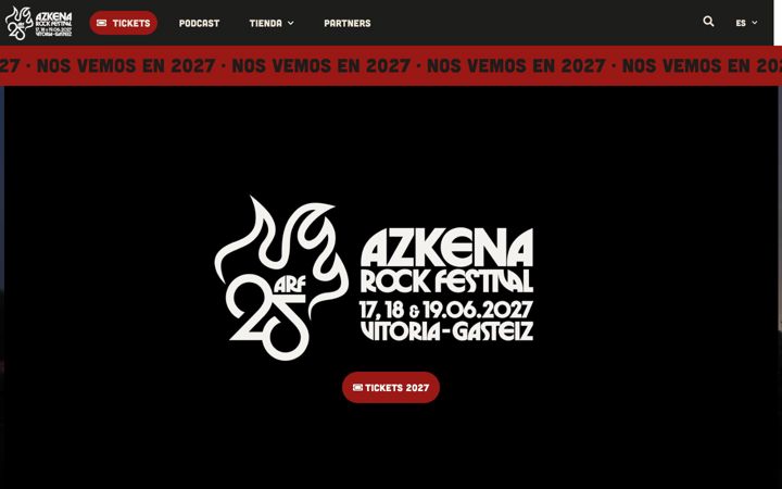 Screenshot of azkenarockfestival.com