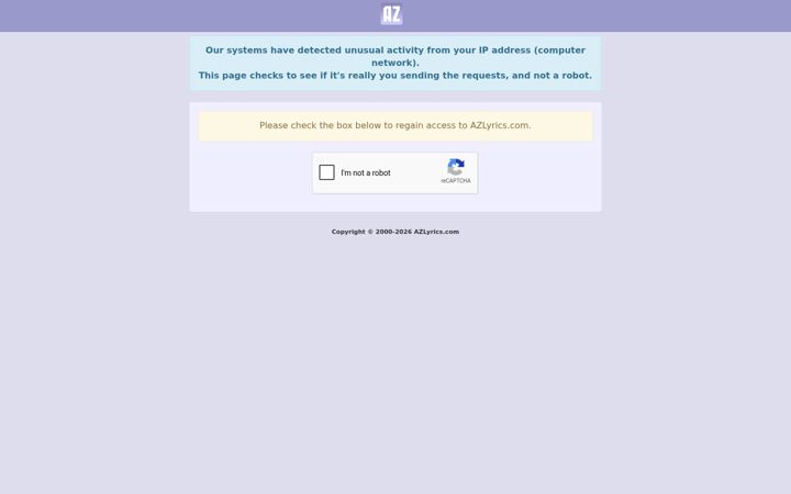 Screenshot of azlyrics.com