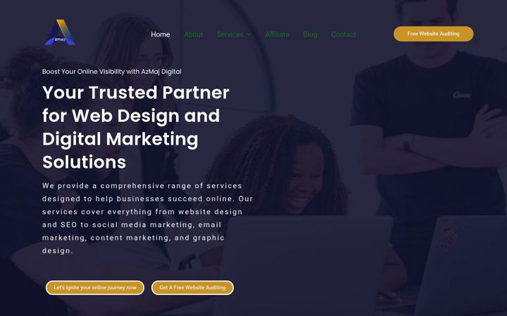 Screenshot of azmajdigital.com