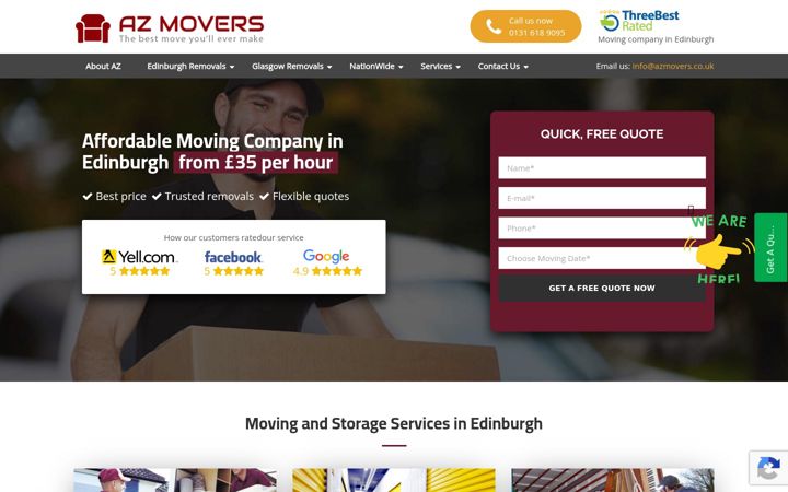 Screenshot of azmovers.co.uk