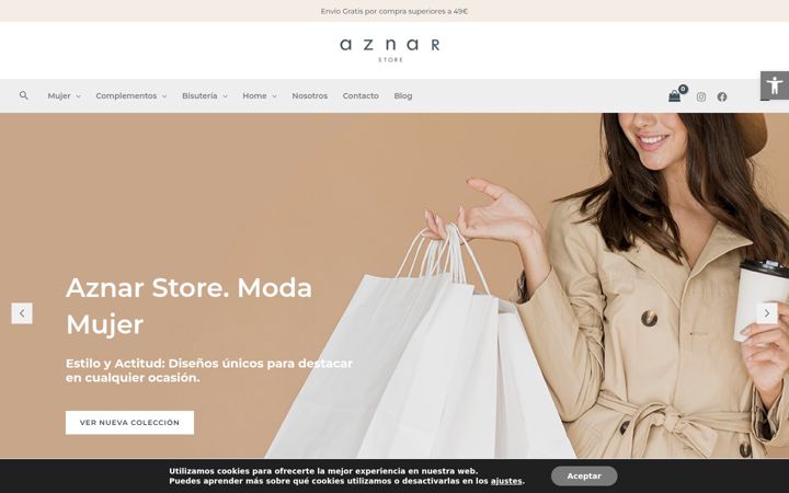 Screenshot of aznarstore.com