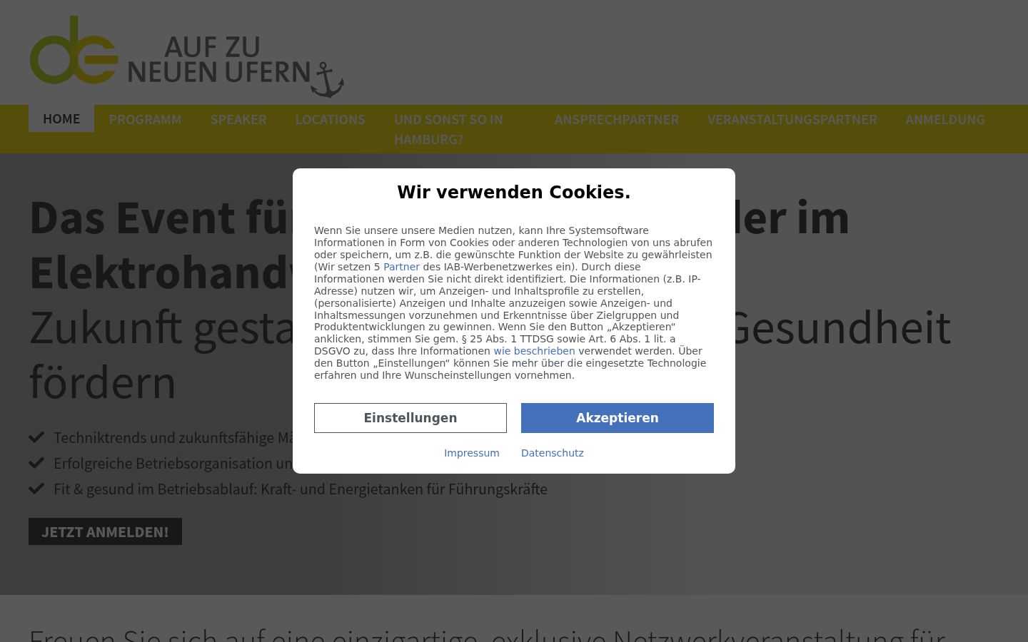 Snímka obrazovky banera súhlasu zobrazeného pred akoukoľvek interakciou