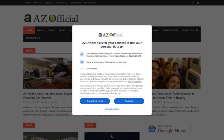 Screenshot of azofficial.org