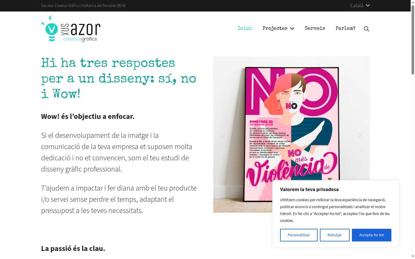 Captura de ecrã do banner de consentimento apresentado antes de qualquer interação