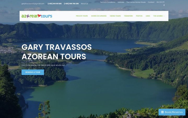 Screenshot of azoreantours.com