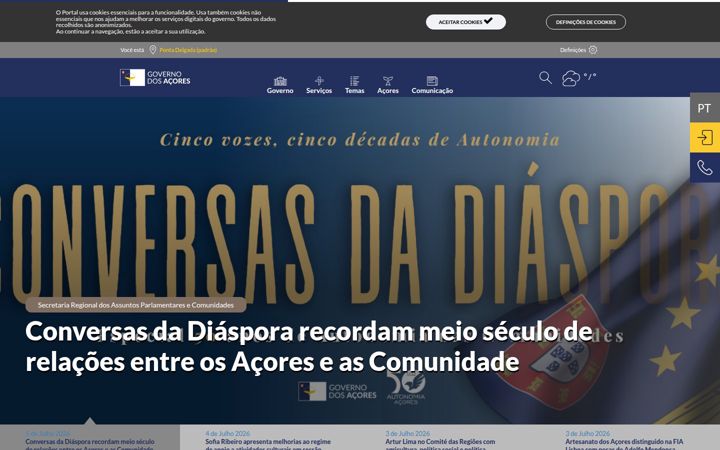 Screenshot of azores.gov.pt